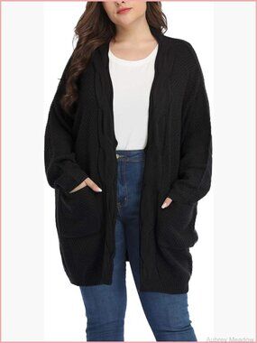 Oversized Plus Size Long Cardigan Sweater Open Front